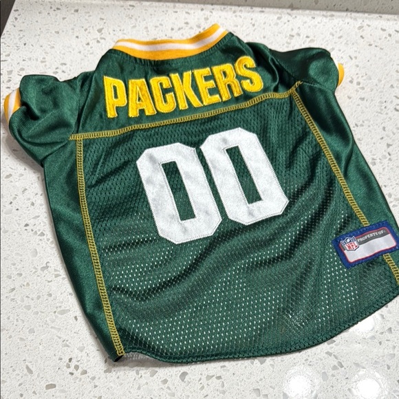 NFL Green Bay Packers Medium Dog Jersey Embroidered patches EUC football puppy - Picture 1 of 6